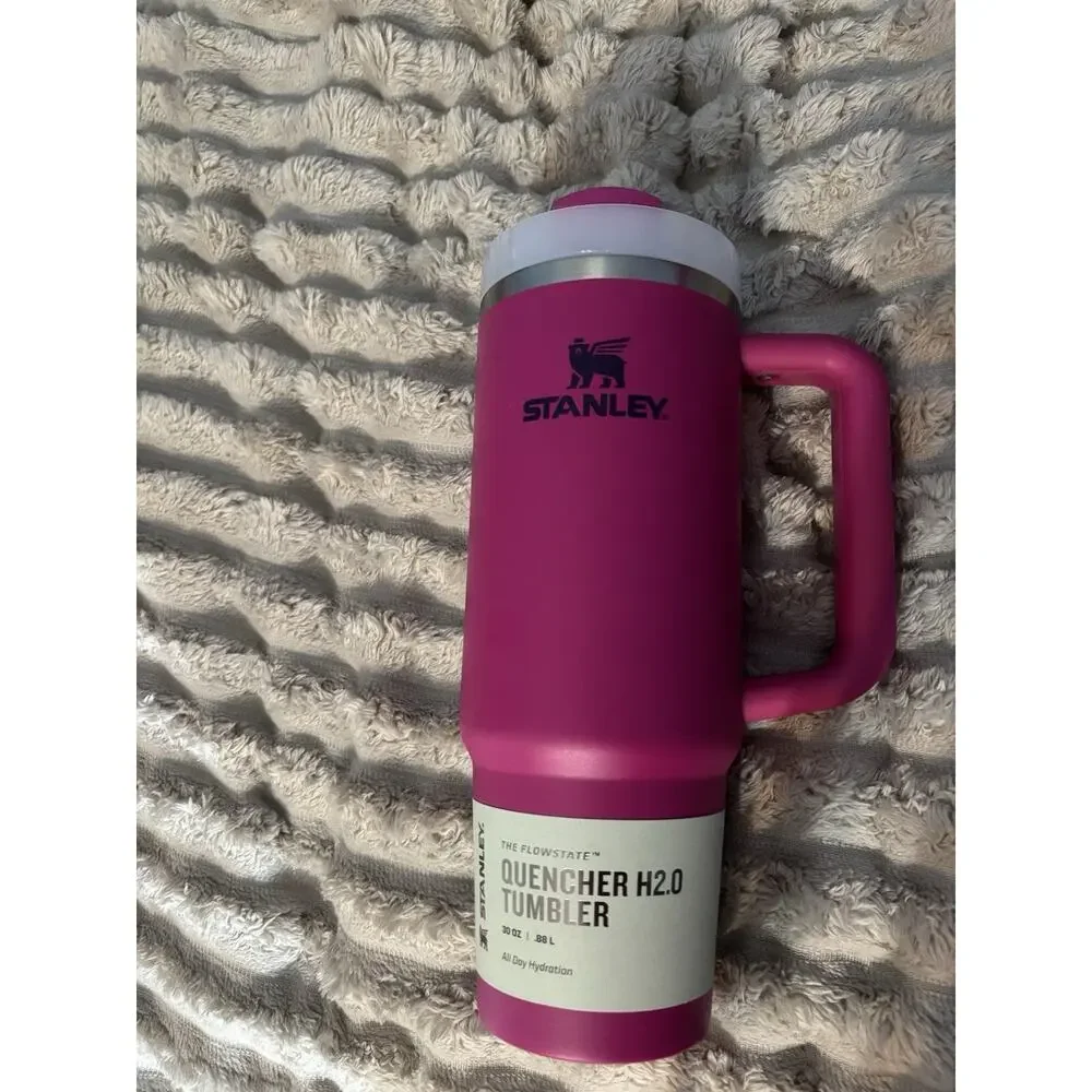 Stanley 30 Oz Tumbler New Authentic Quencher H2.0 Matte Pink Flowstate - Picture 2 of 6
